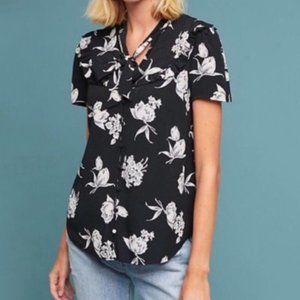 Anthropologie Maeve Adagio Ruffled Floral Blouse